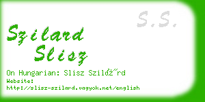 szilard slisz business card